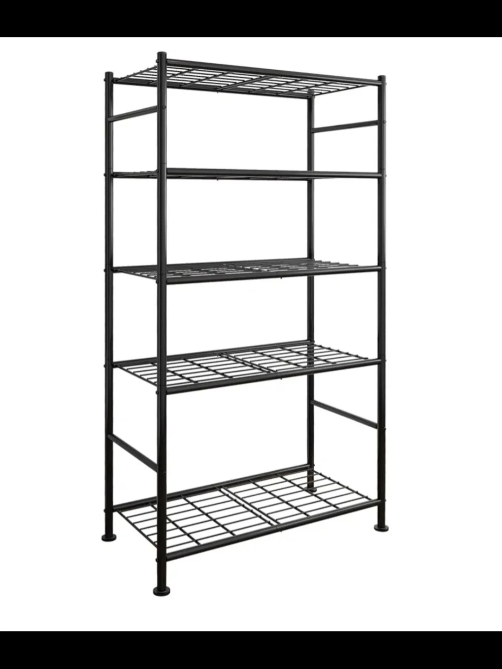 5-Tier Metal Storage Shelf - Black